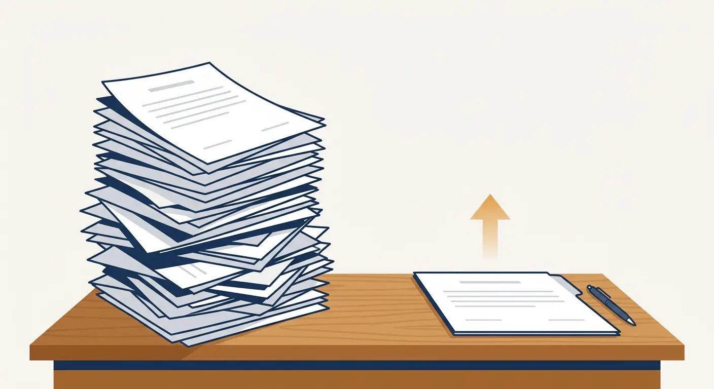 Write better SaaS agreements, a short plain English contract beside a tall messy stack, Aber Law Firm