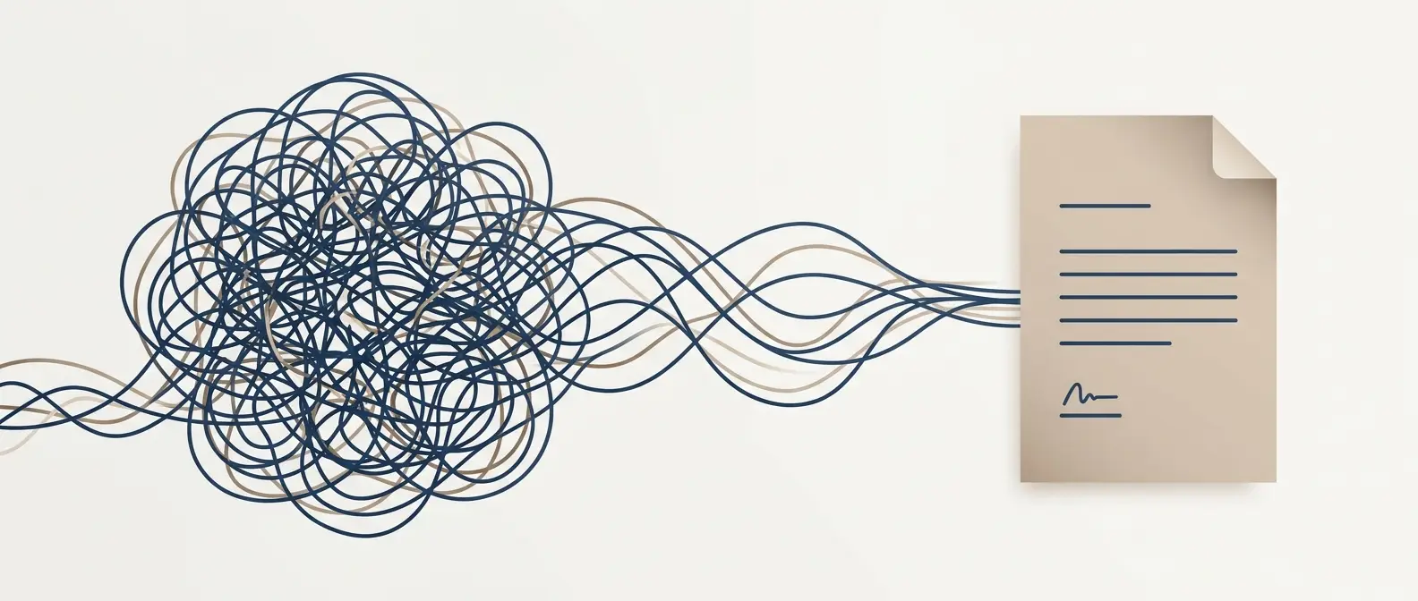 Dense legalese simplified into a clean plain-English software contract. Aber Law Firm, SaaS vendor attorney.