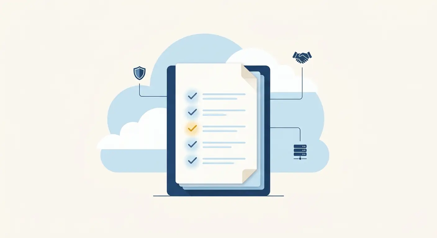 SaaS agreement template checklist with key clauses for a SaaS vendor, Aber Law Firm